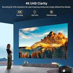 Ultra Bright 1800ANSI Lumens Smart Projector, NFC Casting Wireless, WiFi 6, 4K-Decoding HDR10+, Android TV, Two-Way Bluetooth, DSP Stereo, Daylight Home Theater/ Low Latency Gaming/ Backyard Movie