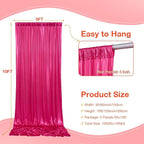 10x10FT Glitter Hot Pink Backdrop Curtain for Parties, Wrinkle Free Thick Fuchsia Sequin Backdrop, 2 Panels 5x10FT Shimmer Photo Back Drop Drapes for Barbie Party Wedding Photography Background