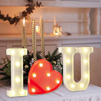 LED Marquee Letter, Light Up Letters, Decorative Led Numbers Lights, Battery Powered Light Letters I Love U Sign Lights for Wedding Proposal Decor-Warm White