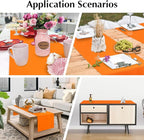 2 Pack Orange Long Table Runner 12 x 108 Inch Solid Color Farmhouse Runners Coffee Table Dresser for Daily Party Home Decoration