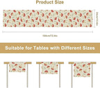 Mushroom Table Runner,Vintage Plant Print Table Runner for Kitchen Dining Table Home Party Decoration 13x72 Inch