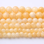 Rice Topaz Stone Beads Gemstone Round Crystal Energy Jade Beads Stone Beads for Jewelry Making DIY Bracelet Necklace Jewelry Making 1 Strand 15.5inch 45PCS 8MM