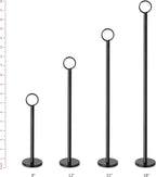 New Star Foodservice 27723 Ring-Clip Table Number Holder/Number Stand/Place Card Holder, 15-Inch, Set of 12, Black Finish