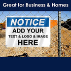 Custom Notice Signs Outdoor Metal - 12 x 8 Personalized Aluminum Caution Signs Rust-Proof Warning Sign Safety Signs for Home Business