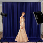 10 x 10 Feet Royal Blue Backdrop Curtain for Partie, Background Curtains for Photoshoot, Birthday, Wedding, Halloween, Thanksgiving, Christmas Day, New Year Party Decorations 5Ft x 10Ft, 2 Panels