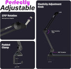 IXTECH Microphone Boom Arm Stand, Heavy Duty Adjustable Mic Stand with Cable Ties, Desk Mount Arm Stand for Gaming Streaming Podcasting.