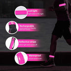 Rechargeable LED Armband for Running(2 Pack), Light Up LED Armband, High Visibility Reflective Running Gear for Night Safety, Running Lights for Running Walking Cycling