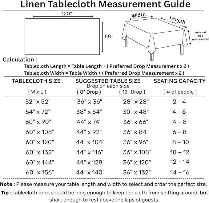 Solino Home Linen Tablecloth for Rectangle Tables 60 x 120 Inch - 100% Pure Linen Peach Table Cloth - Fete, Machine Washable Cloth Tablecloth