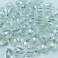 100pcs 8x12mm Teardrop Crystal Glass Beads Vertical Hole Faceted Glass Teardrop Spacer Beads for Bracelets Necklace Earring DIY Jewelry Making Craft(Transparent AB)