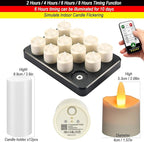 HL Flameless Candles with Remote Timer, 100+Hours Rechargeable Waterproof Battery Operated Tea Lights with Charging Base, Yellow LED Votive Floating Candles for Festival Wedding Home Party Decor-12pc