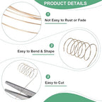 2-Rolls 0.4mm Jewelry Wire, 26 Gauge 328FT Craft Wire Copper Beading Wire for Jewelry Making/Planting/Weaving/DIY Crafting, Soft Metal Wires [100M, Champagne Gold]