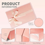 Rinrda Large Pink Gift Box,13.75"x9"x4.5", Gift Boxes with Magnetic Lids for Presents Closure Gift Packing for Birthday,Christmas, Halloween,Wedding,Bridal Gifts,Mother's Day Gift Packging