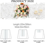 16PCS White Cheesecloth Table Runner 10FT 35x120Inch Boho Gauze Cloth Long Rustic Sheer for Wedding Party Baby Bridal Shower Decor