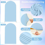 7.2FT Blue Arch Backdrop Cover - Polyester Fitted Wedding Arch Stand Covers Round Top Chiara Arch Backdrop Cover for Birthday Party Banquet Photo Background Decoration