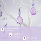 H&D HYALINE & DORA 3Inch Crystal Suncatcher Bauhinia Prisms Pendants 10Pcs Chandelier Crystals Replacement Hanging Sun Catcher Beads for DIY Arts Crafts Decor (Purple)