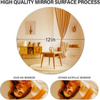 JAMBALAY 12″ Round Mirror Centerpieces for Tables, 12PCS Color Glass Mirror Table Centerpieces, Mirror Plates, Mirror Tray for Wedding, Party Centerpieces and Christmas Decorations, Gold