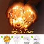 24Pack Fairy Lights,Battery Operated String Light,6.6FT 20 LED Mason Jar Lights,Waterproof Silver Wire Firefly Light,Mini String Light for Mason Jars Wedding Party Christmas Decor,Warm White