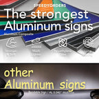 Custom Metal Business Signs, Personalized Aluminum Signs - Waterproof Outdoor, White (Green Background, 7x7 In)