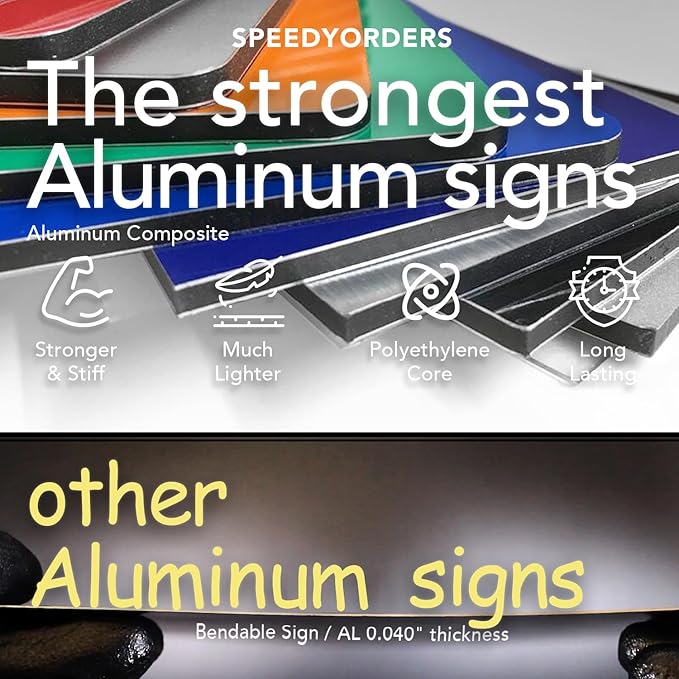 Customized Outdoor Aluminum Signs - Personalized Metal Business Signs, White (Green Background, 10x7 In)