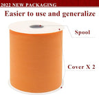 Orange Tulle Fabric Rolls 6 Inch by 200 Yards (600 feet) Fabric Spool Tulle Ribbon for DIY Orange Tutu Bow Baby Shower Birthday Party Wedding Decorations Craft Supplies