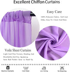 DUOBAO Lavender Chiffon Curtains 2 Panels 58 Inch Width by 120 Inch Long Light Purple Wedding Sheer Backdrop Drapes Window Curtain for Living Room Voile Photography Backdrops(5FTx10FT)