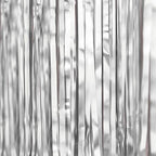 ParyWoo Silver Streamers 3pcs Tinsel Backdrop 8.2FT Metallic Tinsel Foil Fringe Streamer Curtains Party Photo Booth Backdrop for Graduation Baby Shower Bachelorette Wedding Disco Party Decorations