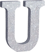 TONIFUL 8 Inch Silver Glitter Letter U Table Centerpiece A-Z Silver Birthday Party Decorations,Silver Alphabet U for Birthday,Chrismas,Graduation,Bridal Shower,Wedding,Anniversary Party Supplies