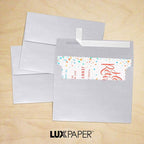 LUXPaper A7 Invitation Envelopes | Peel & Press | 5 1/4" x 7 1/4" | Silver Metallic | 80lb. Text | 50 Qty