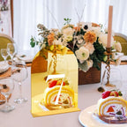 JOYIT Arch Wedding Table Numbers 1-20 with Stands – 5" X 7" Acrylic Mirrored Gold Table Number Holders, Perfect for Wedding Receptions, Parties, Anniversaries, and Events