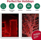 LAMPHOME 66ft Christmas Decorative Mini Lights,200 LED Transparent Wire Fairy Starry String Lights Plug in, 11 Lighting Modes, for Indoor Outdoor Xmas Tree Wedding Party Decoration (Red)
