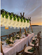 12 Pack White Wisteria Hanging Flowers Garland with Lights, 3.44 Feet Artificial Flower Vines, Fake Wisteria, Artificial Vines Hanging Garland for Backdrop Outdoor Patio Garden Decor