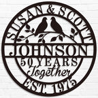 Personalized Wedding Anniversary Sign Gifts, Custom 50th 40th 65th 60th 25th 70th Anniversary Metal Sign, Wedding Gifts for Couples, Custom Name Sign, House Warming Gifts New Home