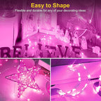 btfarm 30 Pack Fairy Lights Battery Operated [3 Modes], Valentine's Day Lights 7ft 20 Led Twinkle String Lights Waterproof Bulk Small Mini for Mason Jars Vases Wedding Table Centerpiece, Pink