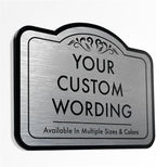 Custom Decorative Outdoor Metal Sign - Personalized Aluminum Driveway Sign, Waterproof, Made In USA - Design 1 Metallic Silver 36x24 In