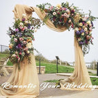 4 Panels Wedding Arch Draping Fabric 20Ft Length x 28" Width Champagne Arch Drapes Chiffon Fabric Sheer Curtains Backdrop for Party Bridal Decorations Wedding Ceremony Ceiling Stage Reception Decor