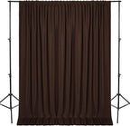DWCN 10x7 FT Backdrop Curtains for Parties, Photography Backdrop Drapes with Rod Pockets for Wedding Decorations Stage Birthday Family Gatherings, 2 Panels 5ft x 7ft, Brown