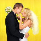Yellow Tinsel Foil Fringe Curtains Backdrops,2Pack Door Streamers Photo Booth Backdrop for Birthday Party, Tinsel Curtain Backdrop for Baby Shower Bachelorette Christmas Party Decorations. Disco Decor