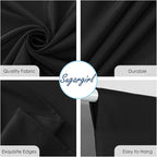Sugargirl 10x10FT Black Backdrop Curtains Polyester Photo Backdrop Drapes Curtains 2 Panels with Rod Pockets for Party Birthday Wedding Photography Home Decoration