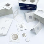 200 PCS Premium Cardboard Coin Flips 2 x 2 inch Coin Collection Supplies for Half Dollar, Mylar Coin Flips Coin Holders for Collectors (Half Dollar Coin Flips)