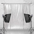 Eternal Beauty Silver Sequin Backdrop, 8x10 Ft Glitter Background Curtains for Shimmer Photography Party Wedding Birthday Back Drop Decor