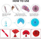 32Pcs Cinco De Mayo Decorations Fiesta Party Decorations Multi-Color Paper Fans Garlands Pennant Pom Poms Hanging Swirls For Birthday Wedding Rainbow Mexican Party
