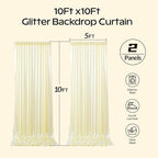 Champagne Glitter Backdrop Curtain for Parties Wedding,10Ft x 10Ft Satin Shimmer Photo Backdrop,Non-Wrinkle Sparkle Drapes for Backdrop,Back Drop for Photography, Birthdays,Weddings,Prom