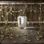 WGV Silver Speckled Tea Light Votive Candle Holder 2.2x2.75, Small Tiny Utility Cylinder Mercury Glass Vase, Home Accent Decor, 6 Pieces