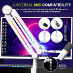 IXTECH RGB Mic Boom Arm High Profile, Overhead Boom Arm Microphone Stand Desk Mount, Adjustable Microphone Stand with Desk Mount, Mic Arm for Live Streaming Gaming Podcasting Recording.