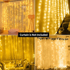 Curtain String Lights - 198 LED Window Light with Remote and Hooks, Fairy Lights with 8 Lighting Modes, USB Hanging Lights for Wedding, Party, Indoor Decorations