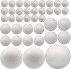 FFchuanhe 39 Pack Craft Foam Balls, 5 Sizes Including 2-7.8 in, Polystyrene Smooth Round Balls for Arts and Crafts, Wedding, DIY Craft for Home, Supplies School Craft Project and Holiday Party