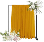 10ft x10ft Gold Metallic Spandex Backdrop, 1 Panel Glitter Sheer Photography Background, Stretchy Spandex Fabric for Wedding, Party, Baby Shower, Photo Booth Decor