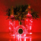 Wine Bottle Cork Lights 15Pack 10 LED 40 Inches Battery Operated Silver Wire Liquor Bottle Fairy Mini String Lights for Party Christmas Halloween Wedding Decoration (Red)