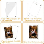 5 Pack-Polaroid Magnets for Refrigerator Acrylic Fridge Magnetic Frame 2.36 x 3.54 Inch Clear Picture Frames for-Polaroids-Fujifilm-instax Mini Film(5pcs Clear, 2.36x3.54 inch)