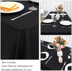 8 Pack Black Tablecloths 60 x 126 Inch Rectangular Table Cloths for Rectangle Tables 8ft, Wrinkle Resistant Black Table Cloth Washable Polyester Fabric for Buffet Wedding Party Banquet